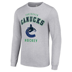 Vancouver Canucks Starter Logo Long Sleeve T-Shirt Heather Gray