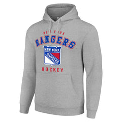 New York Rangers Starter Logo Pullover Hoodie Heather Gray