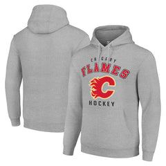 Calgary Flames Starter Logo Pullover Hoodie Heather Gray