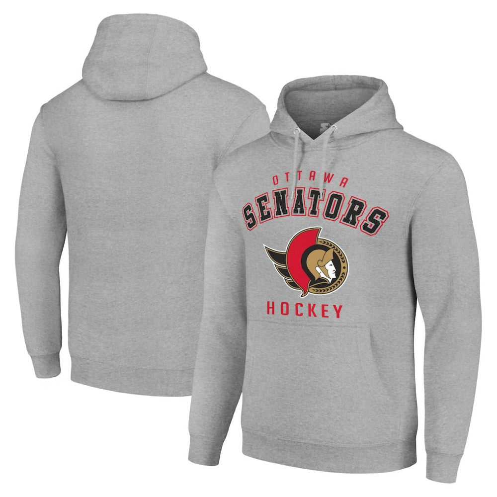 Ottawa Senators Starter Logo Pullover Hoodie Heather Gray