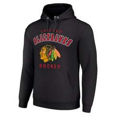 Chicago Blackhawks Starter Logo Pullover Hoodie Black