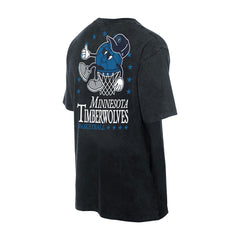 Minnesota Timberwolves Old School Sport Enzyme Wash Oversized T-Shirt - Black | New Era cheap