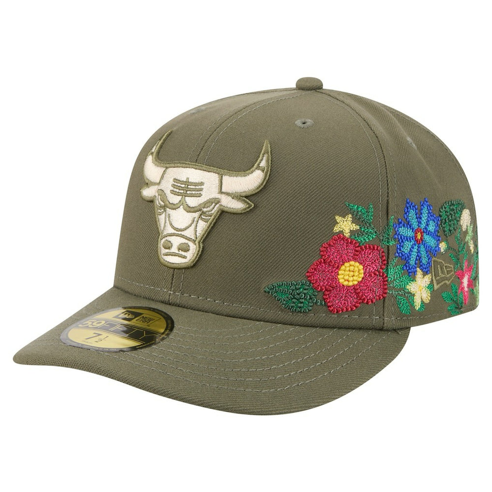 Chicago Bulls Tonal Florals 59FIFTY Fitted Hat - Olive | New Era outlet
