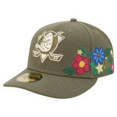 Anaheim Ducks New Era Tonal Florals 59FIFTY Fitted Hat Olive