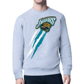 Jacksonville Jaguars Starter Retro Team Logo Color Scratch Pullover Sweatshirt - Heather Gray outlet