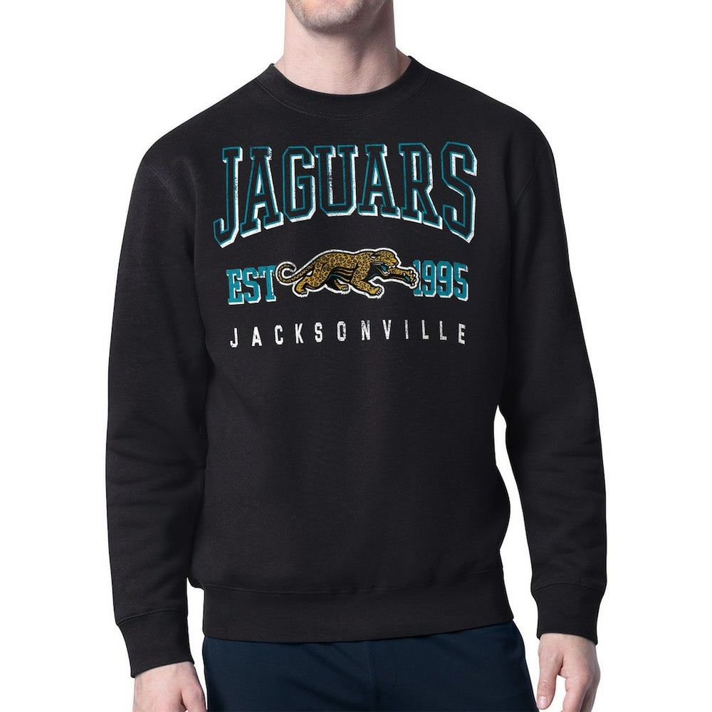 Jacksonville Jaguars Starter Retro Team Logo Pullover Sweatshirt - Black cheap