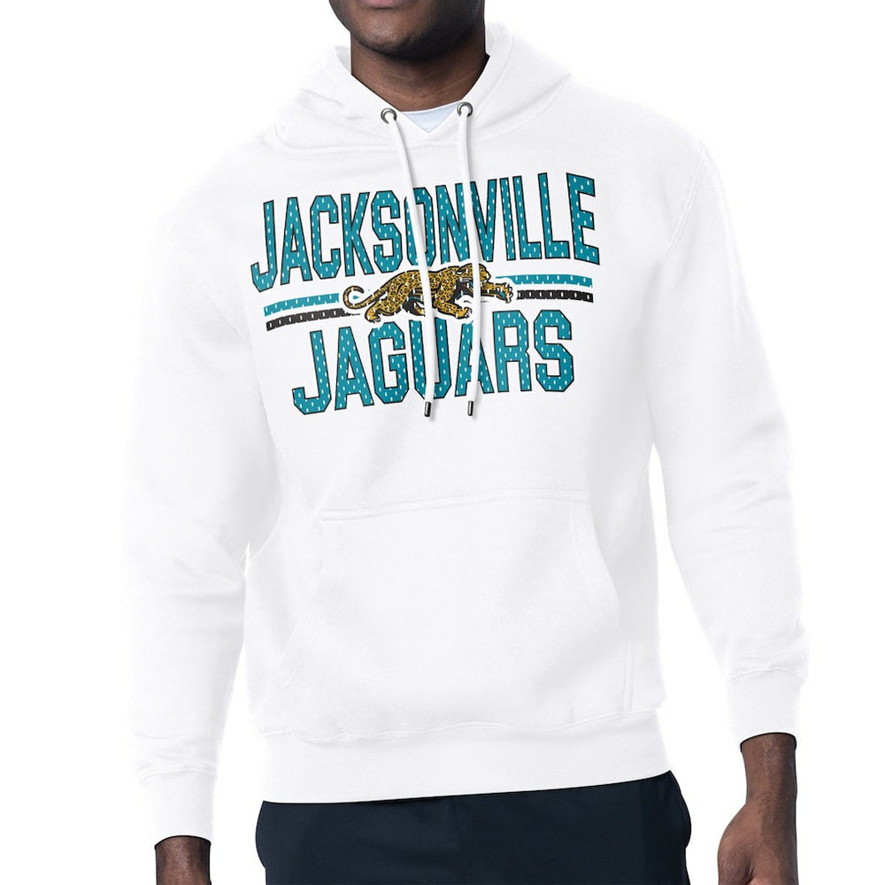 Jacksonville Jaguars Starter Mesh Look Retro Team Logo Pullover Hoodie - White online