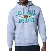 Jacksonville Jaguars Starter Mesh Look Retro Team Logo Pullover Hoodie - Heather Gray outlet