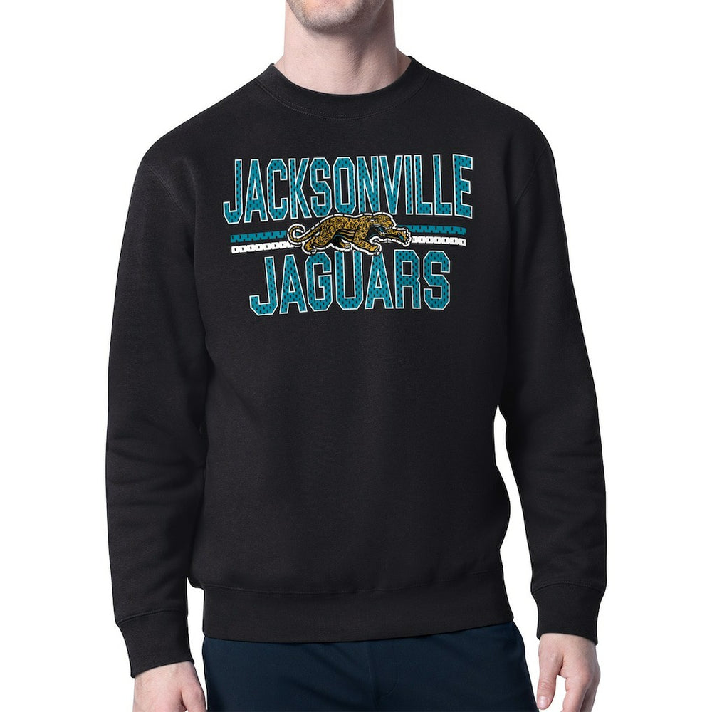 Jacksonville Jaguars Starter Mesh Look Retro Team Logo Pullover Sweatshirt - Black sale