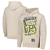 Pittsburgh Pirates Sidewalk Sketch Pullover Hoodie - Cream | Mitchell & Ness
