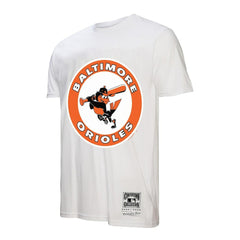 Baltimore Orioles Cooperstown Collection Logo T-Shirt - White | Mitchell & Ness