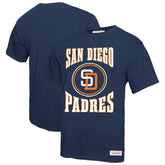San Diego Padres Arched Logo Slub T-Shirt - Navy | Mitchell & Ness