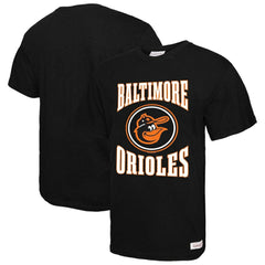 Baltimore Orioles Arched Logo Slub T-Shirt - Black | Mitchell & Ness