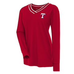 Texas Rangers Antigua Women's Symbolic Long Sleeve V-Neck Top - Red