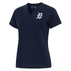 Detroit Tigers Antigua Women's Notch Neck T-Shirt - Navy