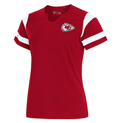 Kansas City Chiefs Antigua Women's Encounter Short Sleeve Notch Neck Top - Red outlet