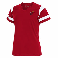 Miami Heat Antigua Women's Encounter Short Sleeve Notch Neck Top - Red online