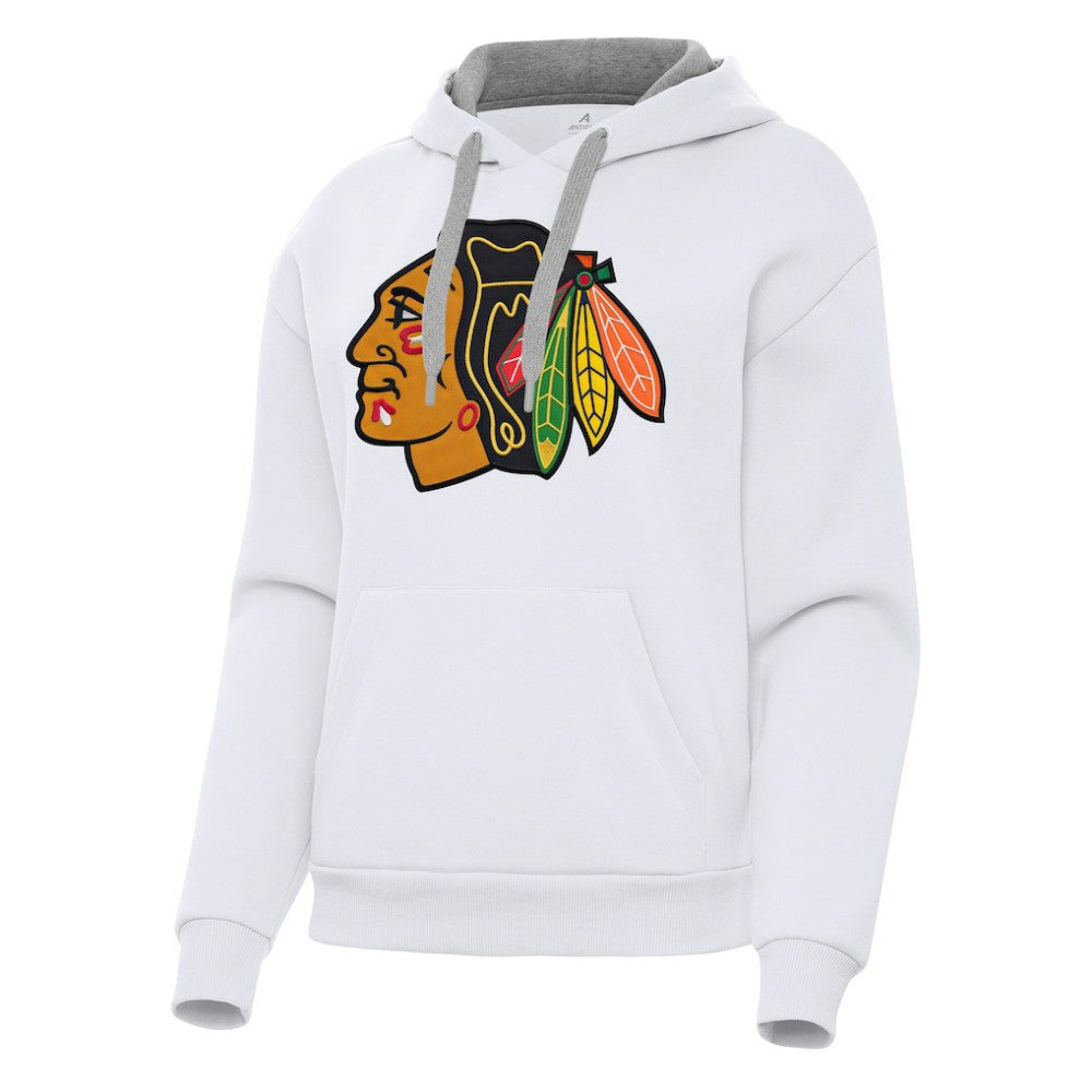 Chicago Blackhawks Antigua Women's Victory Pullover Hoodie White