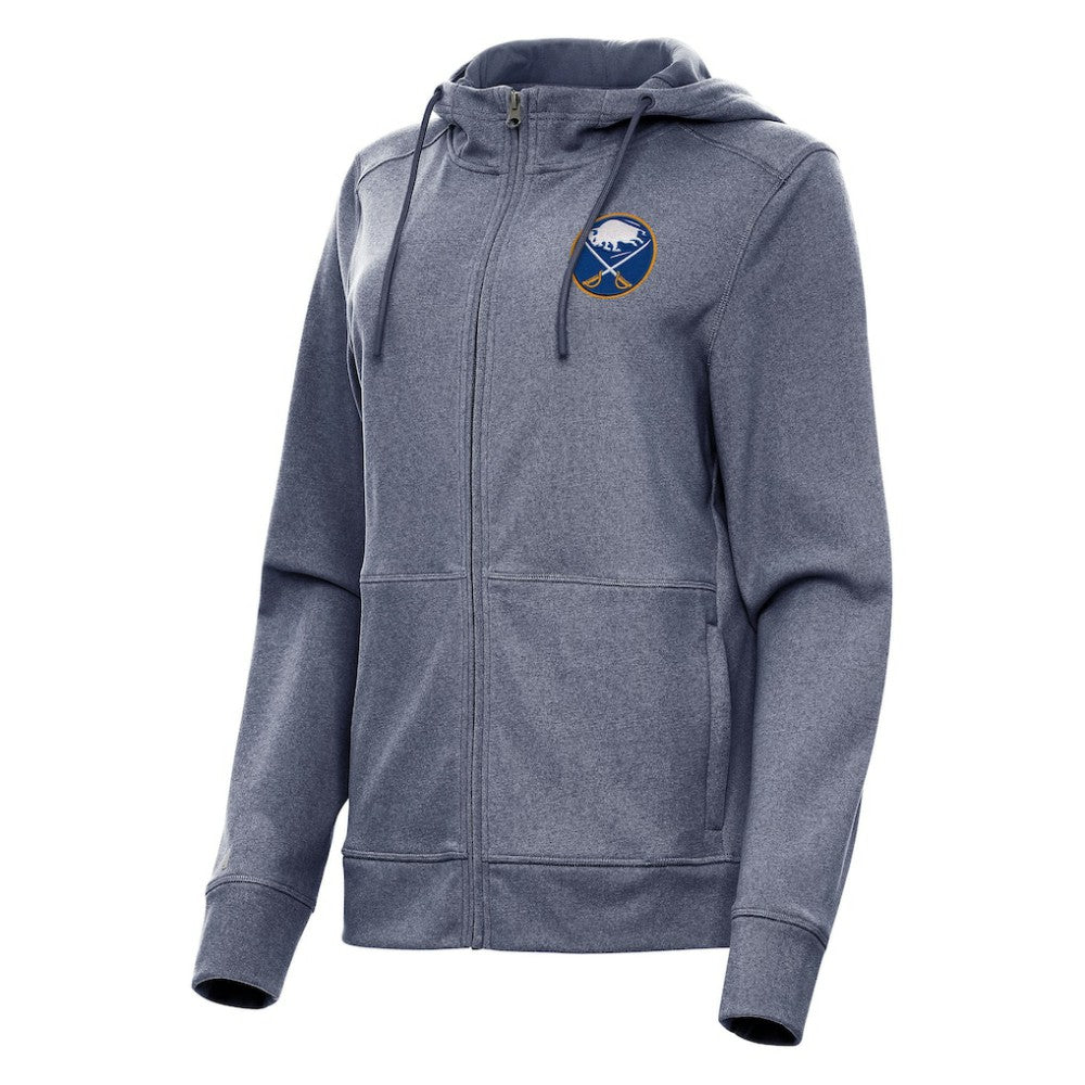 Buffalo Sabres Antigua Women's Seeker Full-Zip Hoodie Heather Navy
