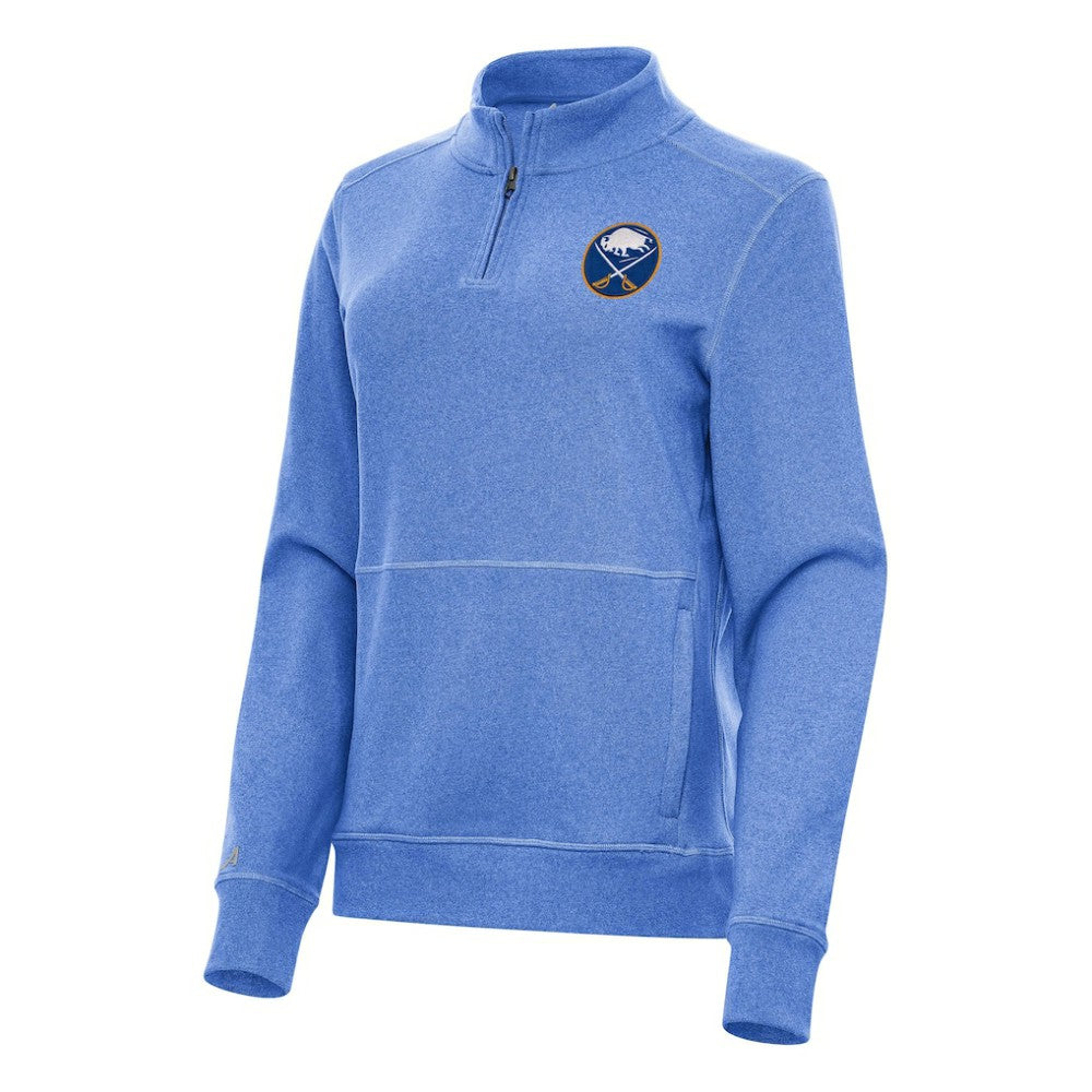 Buffalo Sabres Antigua Women's Crush Quarter-Zip Fleece Sweatshirt Heather Royal