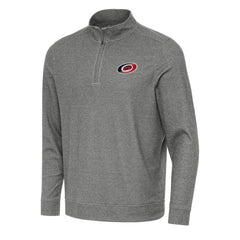 Carolina Hurricanes Antigua Subtle Quarter-Zip Sweatshirt Heather Black