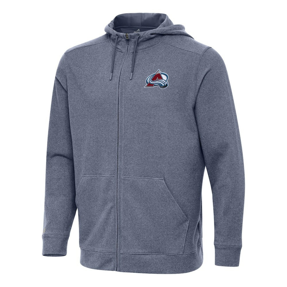 Colorado Avalanche Antigua Effortless Full-Zip Hoodie Jacket Heather Navy