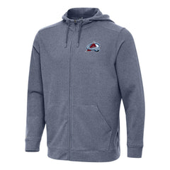 Colorado Avalanche Antigua Effortless Full-Zip Hoodie Jacket Heather Navy