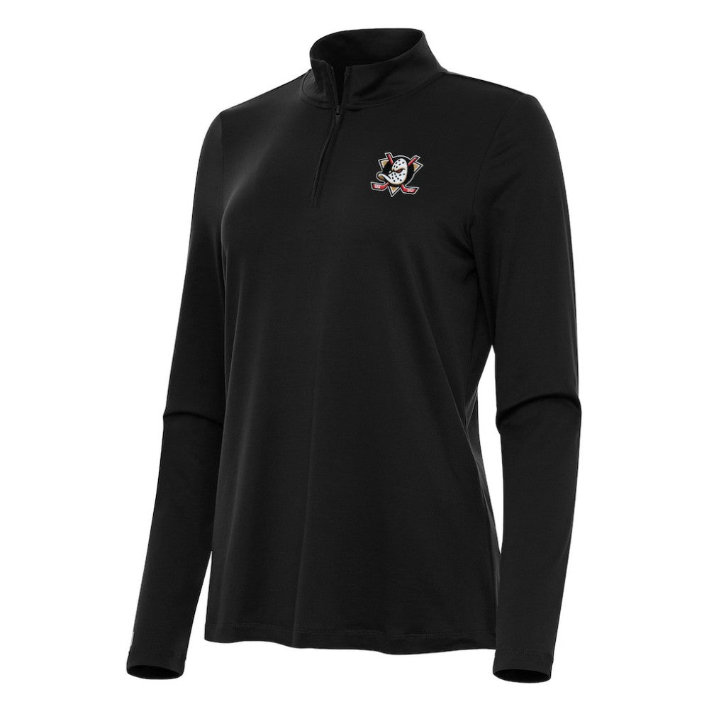 Anaheim Ducks Antigua Women's Reprocess Quarter-Zip Top Black