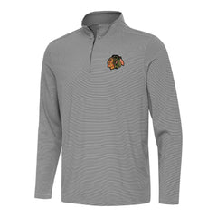 Chicago Blackhawks Antigua Twine Quarter-Zip Top Black