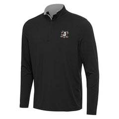 Anaheim Ducks Antigua Content Quarter-Zip Pullover Top Black/Gray
