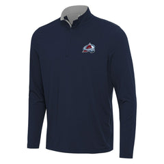 Colorado Avalanche Antigua Content Quarter-Zip Pullover Top Navy/Gray