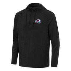 Colorado Avalanche Antigua Spikes Quarter-Zip Hoodie Heather Black