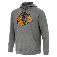 Chicago Blackhawks Antigua Cloud Pullover Hoodie Heather Black
