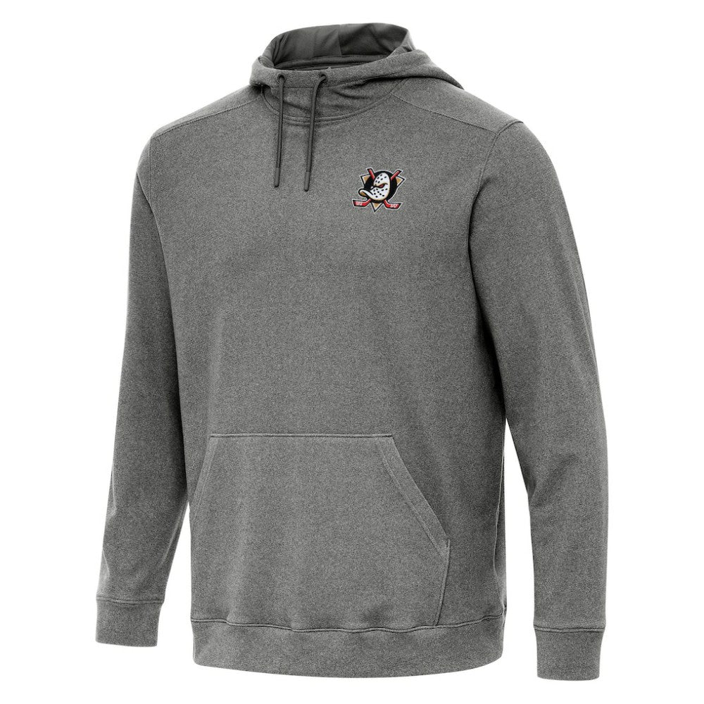 Anaheim Ducks Antigua Cloud Pullover Hoodie Heather Black