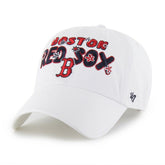 Boston Red Sox Women's Flower Power Clean Up Adjustable Hat - White | 47 brand