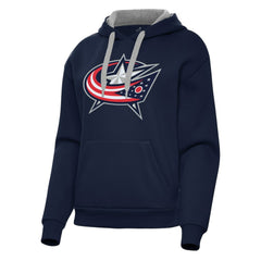 Columbus Blue Jackets Antigua Women's Victory Pullover Hoodie Navy