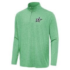 Dallas Stars Antigua Hunk Quarter-Zip Top Heather Kelly Green
