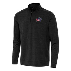 Columbus Blue Jackets Antigua Bright Quarter-Zip Top Heather Black