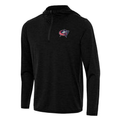 Columbus Blue Jackets Antigua Tidy Quarter-Zip Hoodie Heather Black