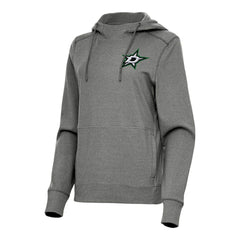 Dallas Stars Antigua Women's Justice Pullover Hoodie Heather Black
