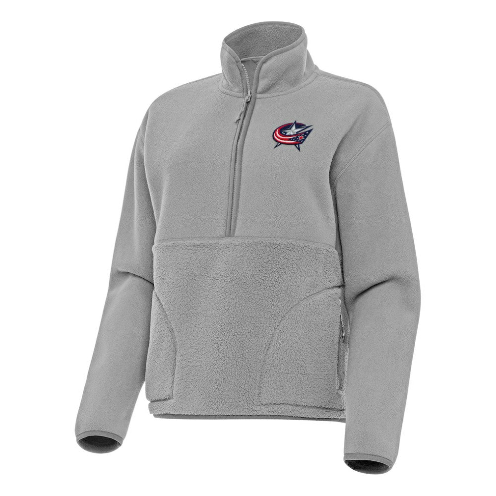 Columbus Blue Jackets Antigua Women's Figure Half-Zip Pullover Sweatshirt Gray
