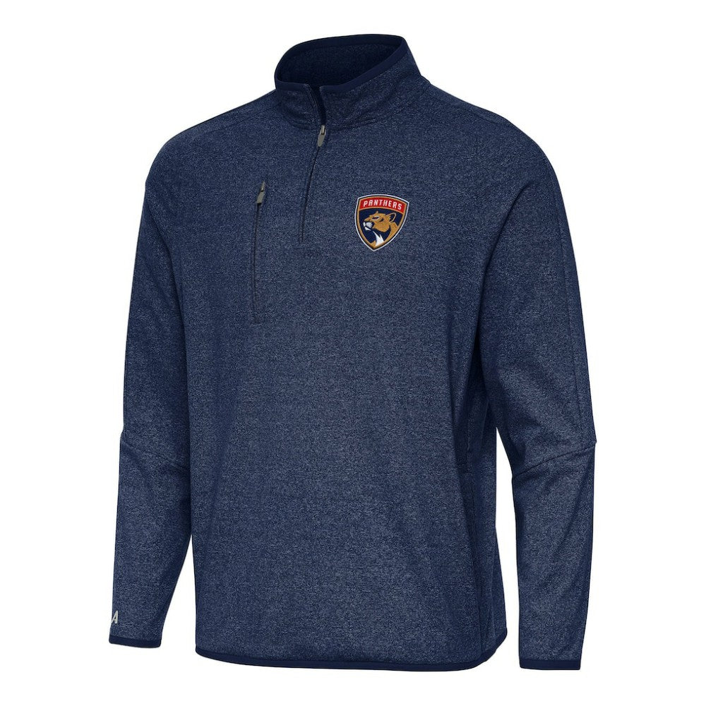 Florida Panthers Antigua Certain Quarter-Zip Tri-Blend Sweatshirt Heather Navy