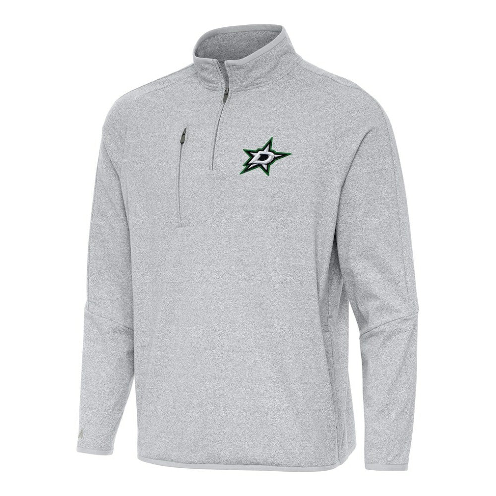 Dallas Stars Antigua Certain Quarter-Zip Tri-Blend Sweatshirt Heather Gray