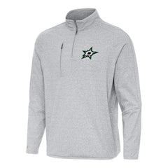 Dallas Stars Antigua Certain Quarter-Zip Tri-Blend Sweatshirt Heather Gray