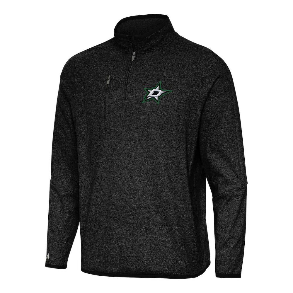 Dallas Stars Antigua Certain Quarter-Zip Tri-Blend Sweatshirt Heather Black