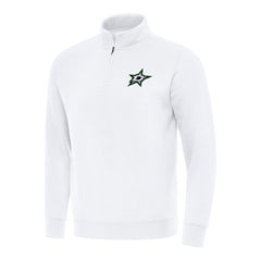 Dallas Stars Antigua Victory Quarter-Zip Mock Sweatshirt White