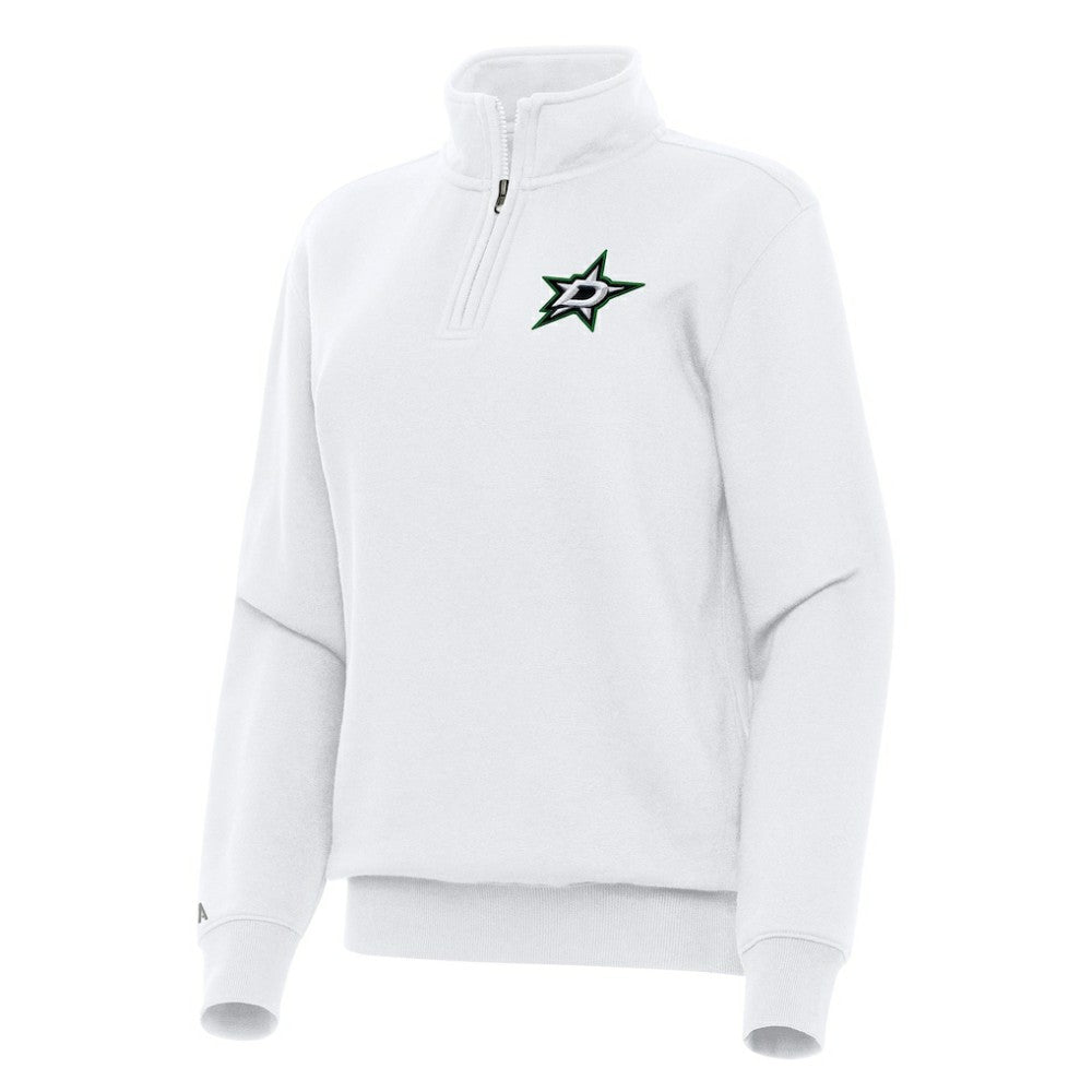 Dallas Stars Antigua Women's Victory Quarter-Zip Sweatshirt White