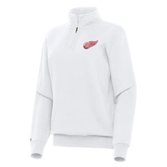 Detroit Red Wings Antigua Women's Victory Quarter-Zip Sweatshirt White