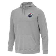 Edmonton Oilers Antigua Cloud Pullover Hoodie Heather Gray