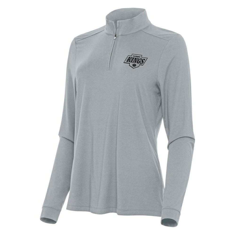 Los Angeles Kings Antigua Women's Intent Quarter-Zip Top Gray